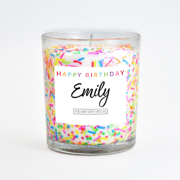 HBD Celebration Sprinkles Inclusion Candle - Personalized HBD Celebration Sprinkles Inclusion Candle - Personalized
