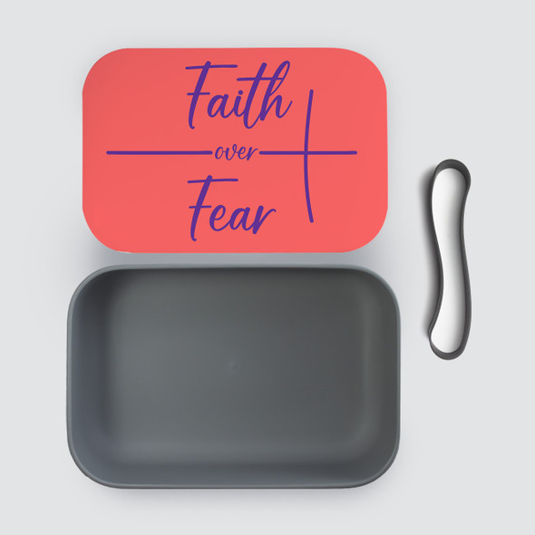 Faith Over Fear RPET Lunch Box - Personalized Faith Over Fear RPET Lunch Box - Personalized