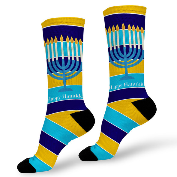 Happy Hanukkah Menorah Personalized Socks Happy Hanukkah Menorah Personalized Socks