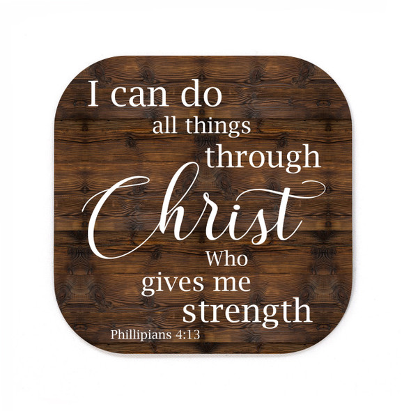 Christs Strength Square Coaster Christs Strength Square Coaster