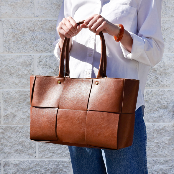 Clara Woven Tote - Brown Clara Woven Tote - Brown
