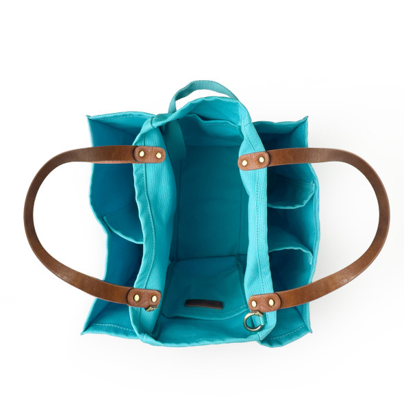 Aquamarine Canvas Multi-Pocket Ultimate Market Tote Aquamarine Canvas Multi-Pocket Ultimate Market Tote