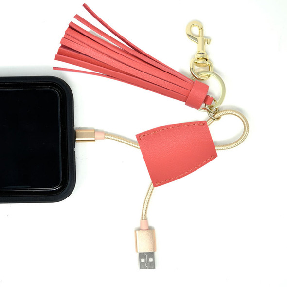 Coral Tassel Charging Key Chain