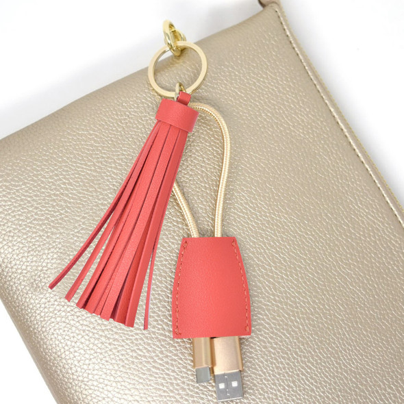 Coral Tassel Charging Key Chain