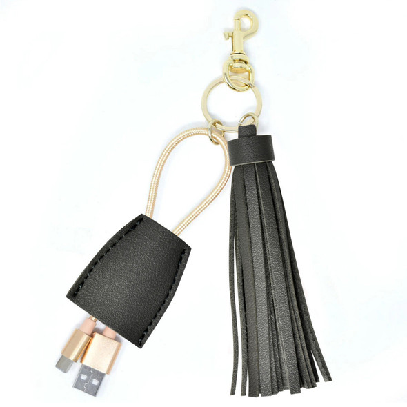 Dark Gray Tassel Charging Key Chain Dark Gray Tassel Charging Key Chain