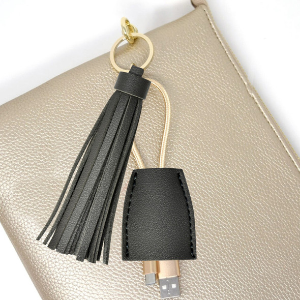 Dark Gray Tassel Charging Key Chain Dark Gray Tassel Charging Key Chain