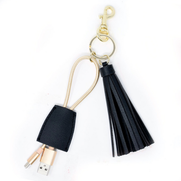 Midnight Tassel Charging Key Chain