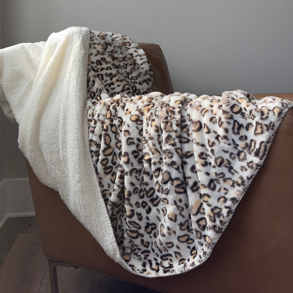 Safari Leopard Sherpa Lux Throw Safari Leopard Sherpa Lux Throw