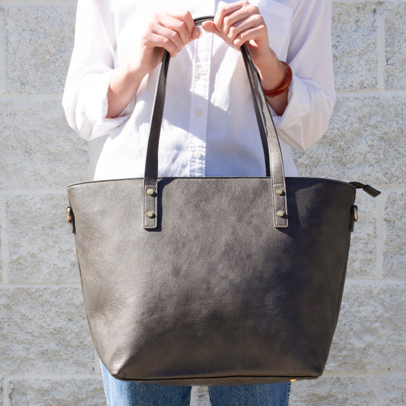 Olivia Organized Tote - Dark Gray - Stamped Olivia Organized Tote - Dark Gray - Stamped