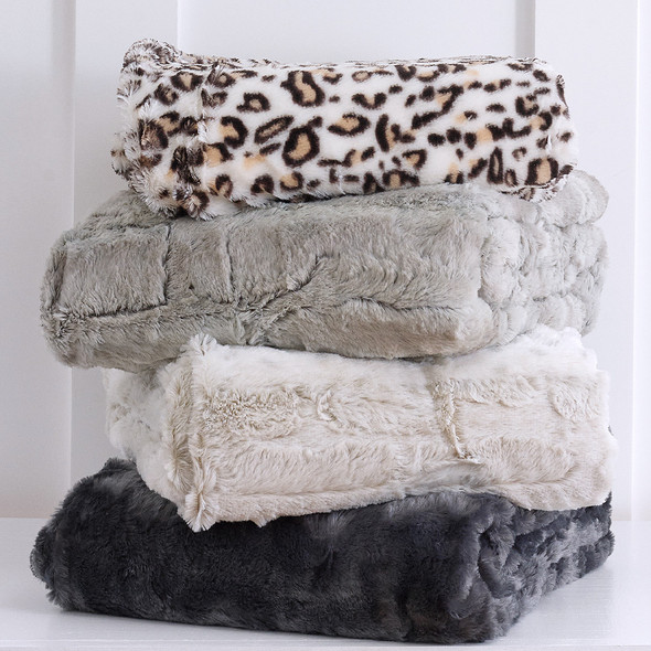 Safari Leopard Sherpa Lux Throw-Embroidered - NEW Safari Leopard Sherpa Lux Throw-Embroidered - NEW