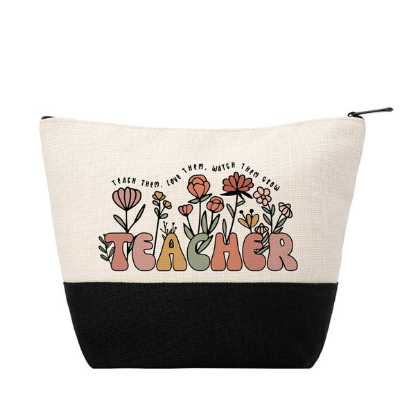 Teach Them Color Block Zip Pouch