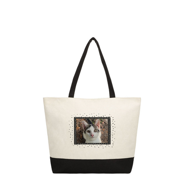 Framed Photo Color Block Tote