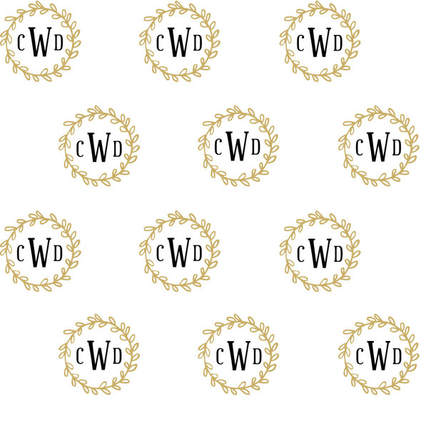 Gold Wreath Monogram Gift Wrap Gold Wreath Monogram Gift Wrap
