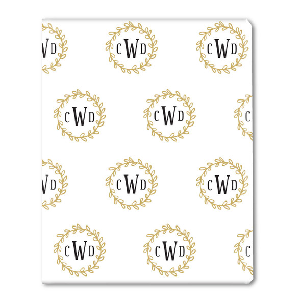 Gold Wreath Monogram Gift Wrap Gold Wreath Monogram Gift Wrap