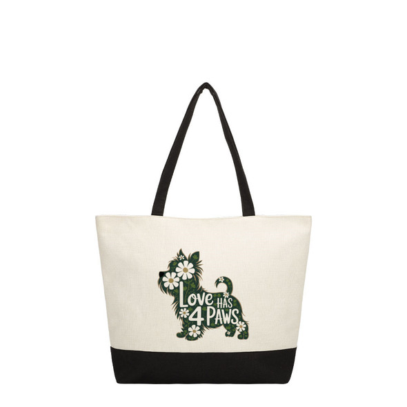 Yorkie Love Color Block Tote