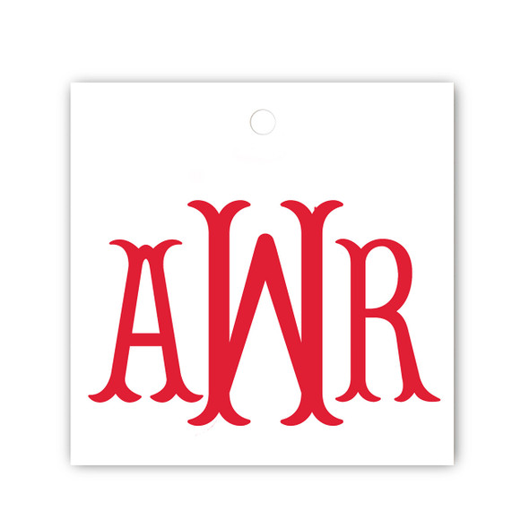 Fishtail Monogram Square Gift Tag Set Fishtail Monogram Square Gift Tag Set