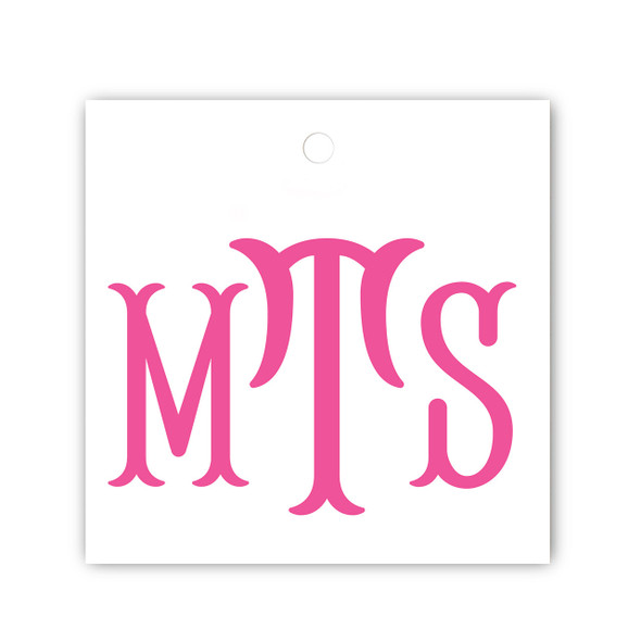 Fishtail Monogram Square Gift Tag Set Fishtail Monogram Square Gift Tag Set