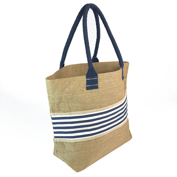 Harbor Stripes Carryall Tote -Embroidered Harbor Stripes Carryall Tote -Embroidered