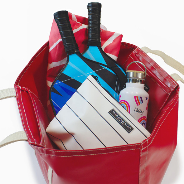 Stono Large Essentials Tote- Cherry Red-Named Stono Large Essentials Tote- Cherry Red-Named