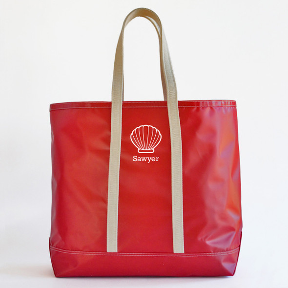 Stono Large Essentials Tote- Cherry Red-Logo Stono Large Essentials Tote- Cherry Red-Logo
