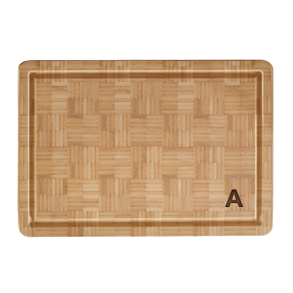 Bamboo End Grain Board- Engraved Ltr Bamboo End Grain Board- Engraved Ltr