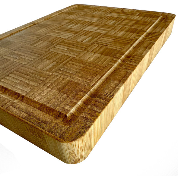 Bamboo End Grain Board- Engraved Split Monogram Bamboo End Grain Board- Engraved Split Monogram