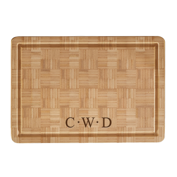 Bamboo End Grain Board- Engraved Diamonds Bamboo End Grain Board- Engraved Diamonds