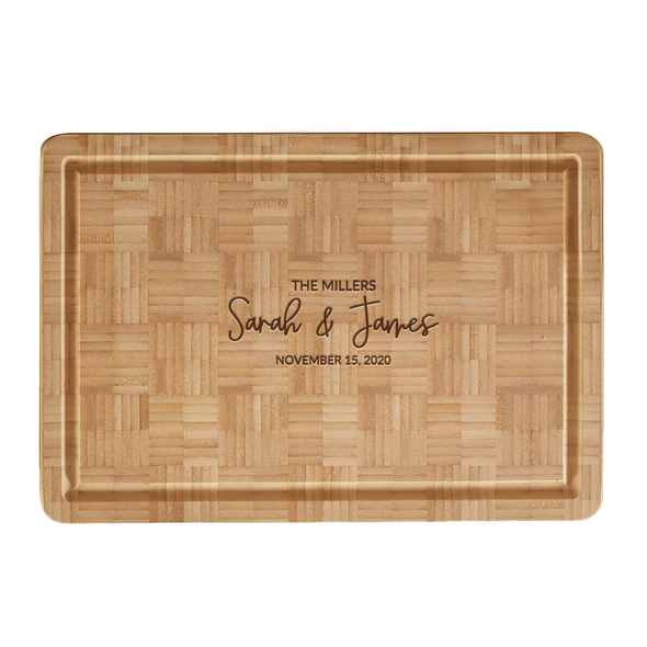 Bamboo End Grain Board- Engraved Sentiment Bamboo End Grain Board- Engraved Sentiment