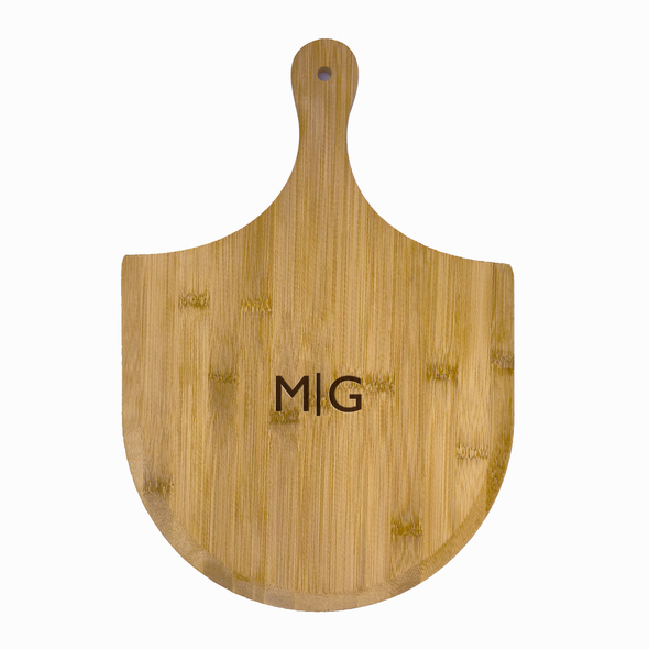 Bamboo Pizza Peel Paddle Board- Engraved Split Monogram Bamboo Pizza Peel Paddle Board- Engraved Split Monogram