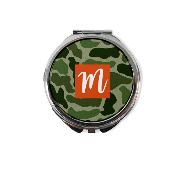 Green Textured Camo Compact Mirror Green Textured Camo Compact Mirror