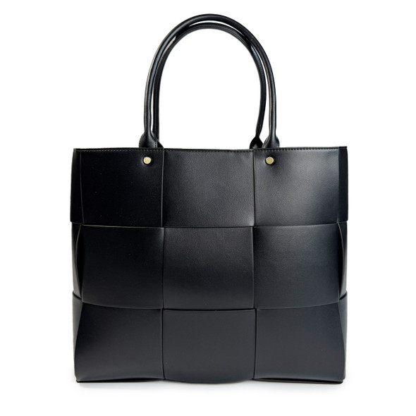 Emory Woven Tote - Black