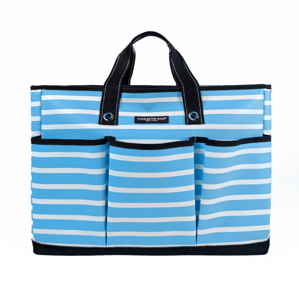 Dolly Hauler Pocket Tote - Azure/White