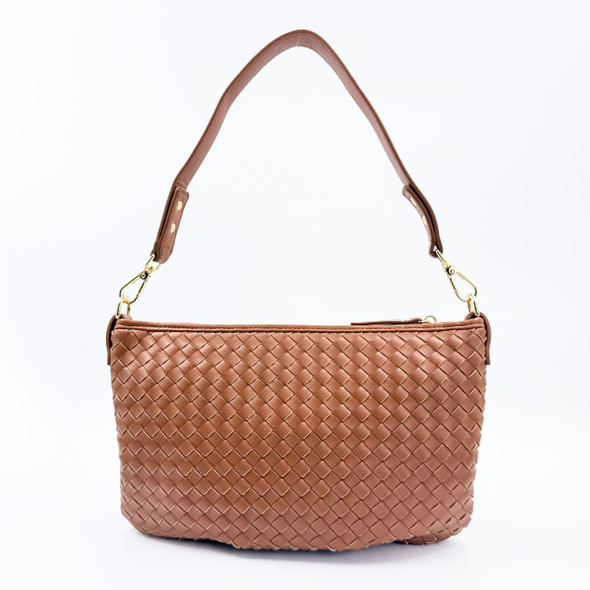 Laurel Woven Crossbody - Brown