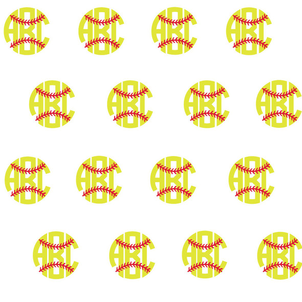 Softball Monogram Gift Wrap Softball Monogram Gift Wrap