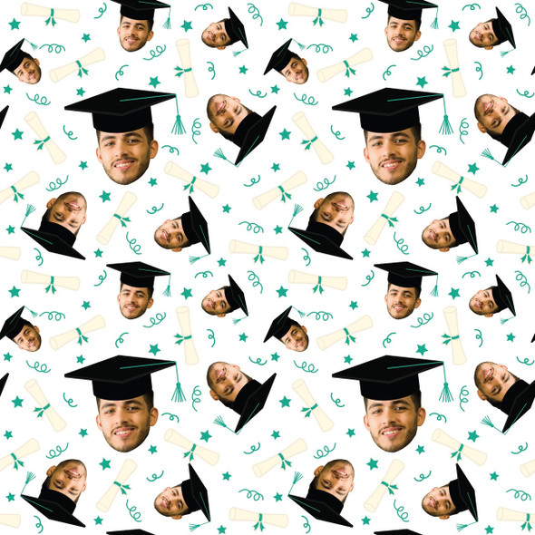 Grad Faces Photo Personalized Gift Wrap