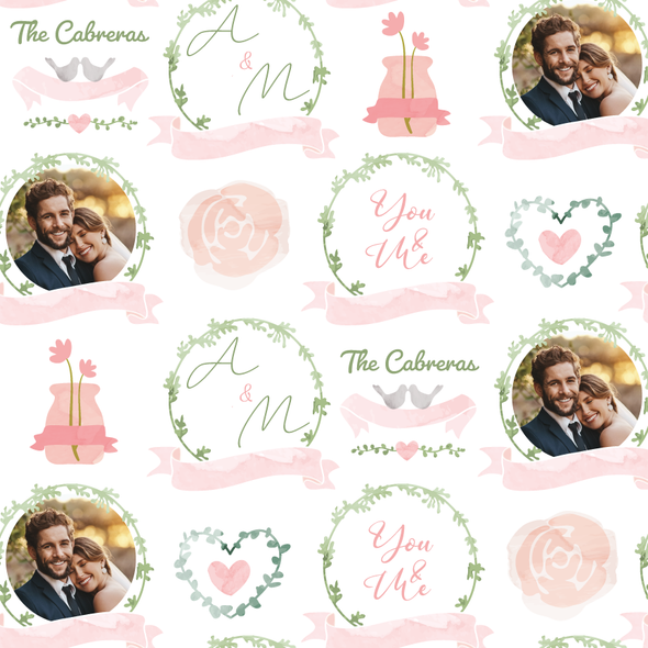 You & Me Wedding Photo Personalized Gift Wrap