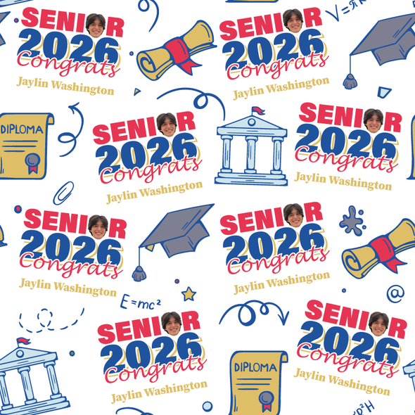 Senior Celebration Photo Personalized Gift Wrap