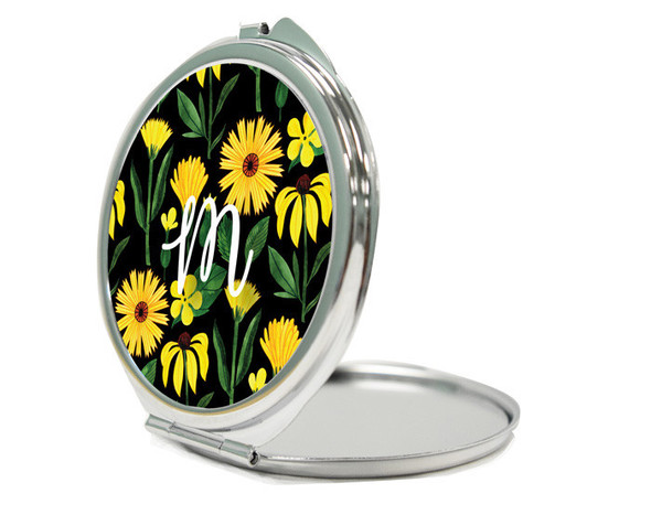 Yellow Botanical Compact Mirror Yellow Botanical Compact Mirror
