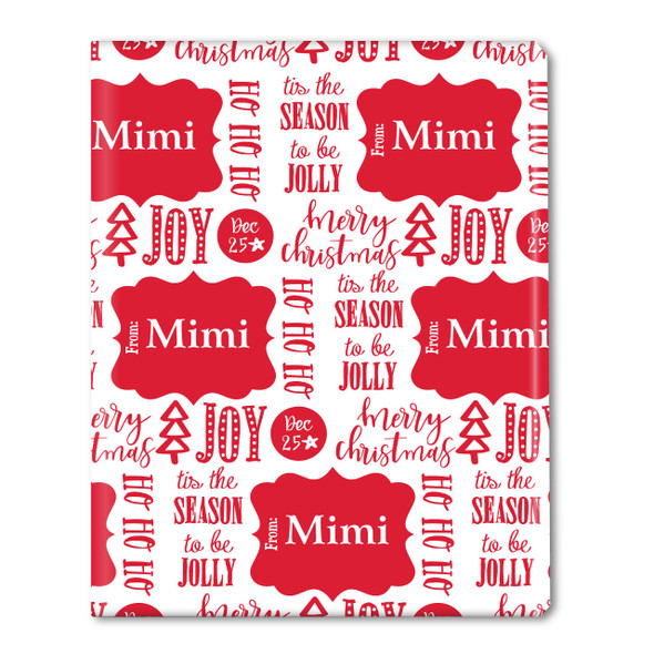 Tis the Season-Red Personalized Gift Wrap