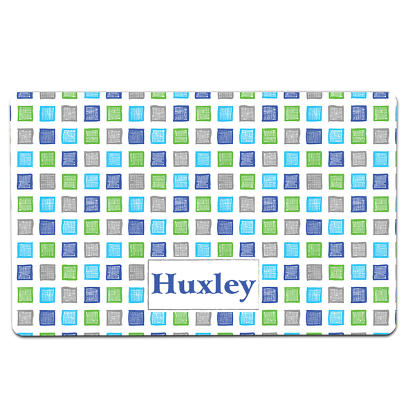Blue Color Cubes Pet Mat - Medium Blue Color Cubes Pet Mat - Medium