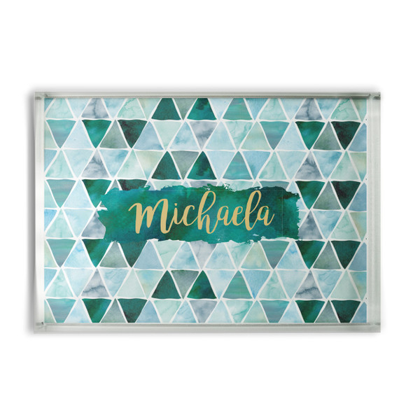 Watercolor Triangles Glass Block Watercolor Triangles Glass Block
