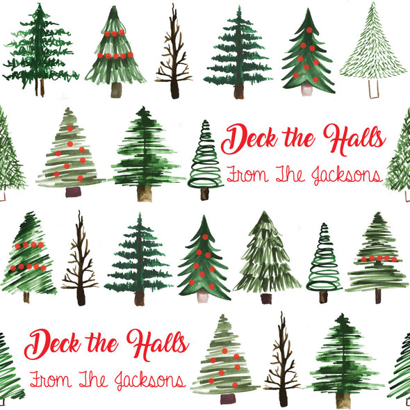 Sketched Trees Personalized Gift Wrap Sketched Trees Personalized Gift Wrap