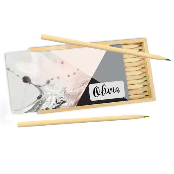 Blush Marble Pencil Box Blush Marble Pencil Box