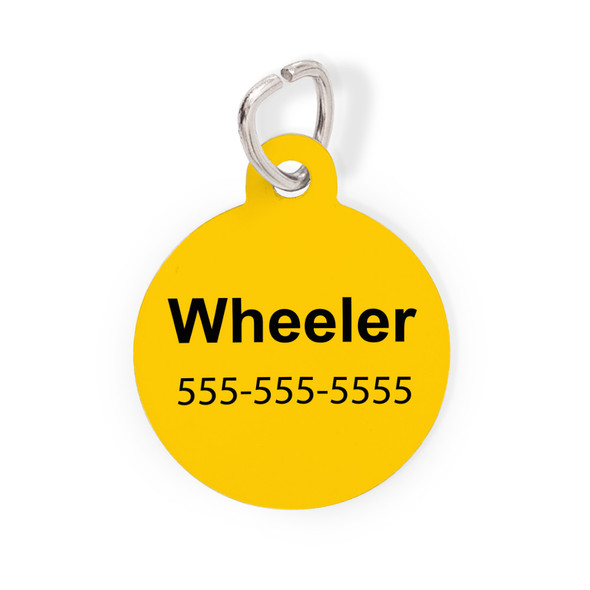 Gold Round Pet Tag-Solid Color Gold Round Pet Tag-Solid Color