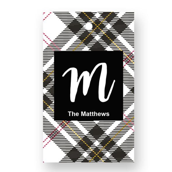White Plaid Rectangle Gift Tags- Set of 41 - Pearl White Plaid Rectangle Gift Tags- Set of 41 - Pearl
