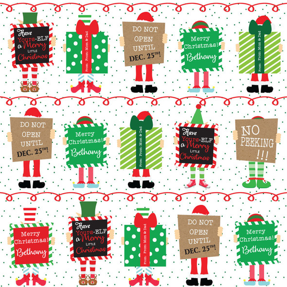 Elf Presents Personalized Gift Wrap Elf Presents Personalized Gift Wrap