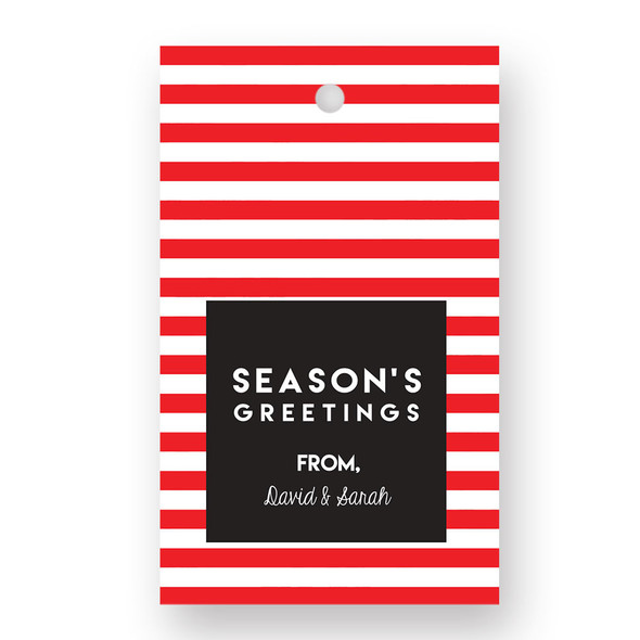 Red & White Stripes Gift Tags - Set of 41 - Pearl Red & White Stripes Gift Tags - Set of 41 - Pearl