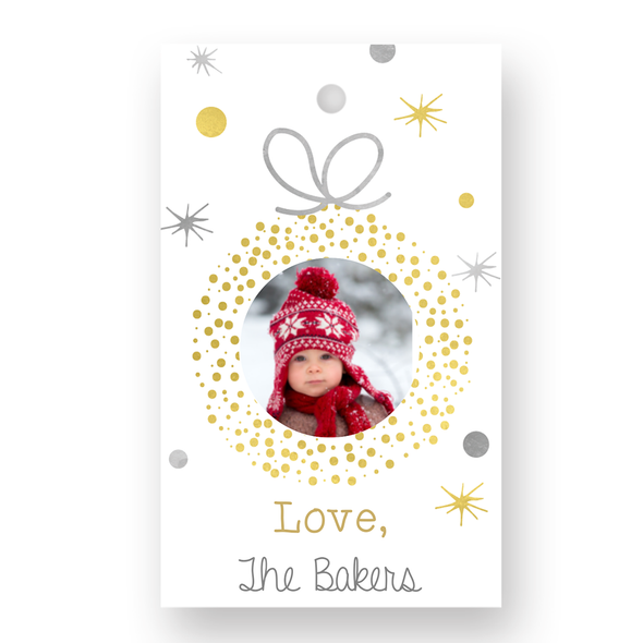 Dotted Frame Ornament White with Photo Gift Tags - Set of 41 - Pearl Dotted Frame Ornament White with Photo Gift Tags - Set of 41 - Pearl