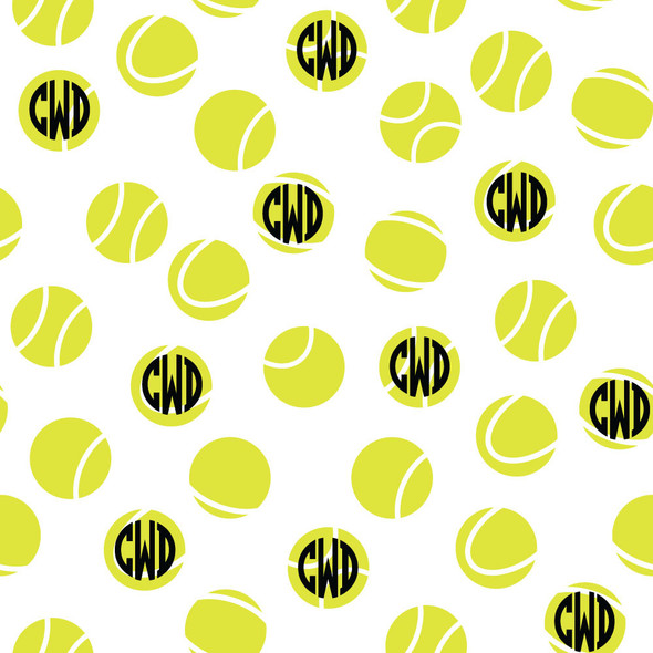 Tennis Monogram Gift Wrap Tennis Monogram Gift Wrap
