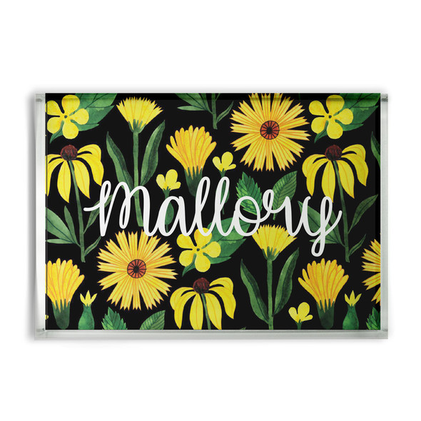 Yellow Botanical Glass Block Yellow Botanical Glass Block
